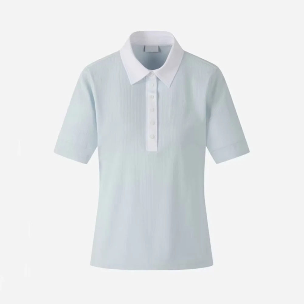 Blue Slim-Fit Quick-Dry Short-Sleeve Golf Polo