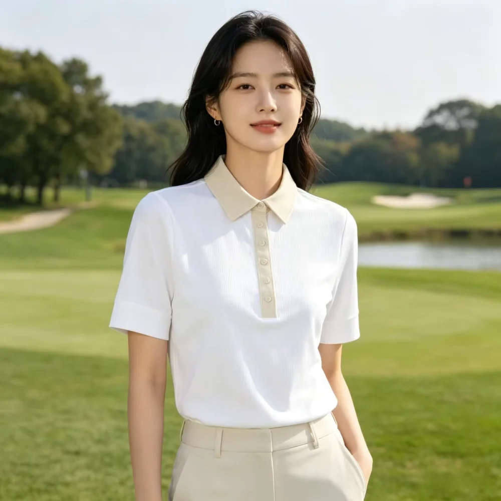 White Quick-Dry Slim Short-Sleeve Golf Polo