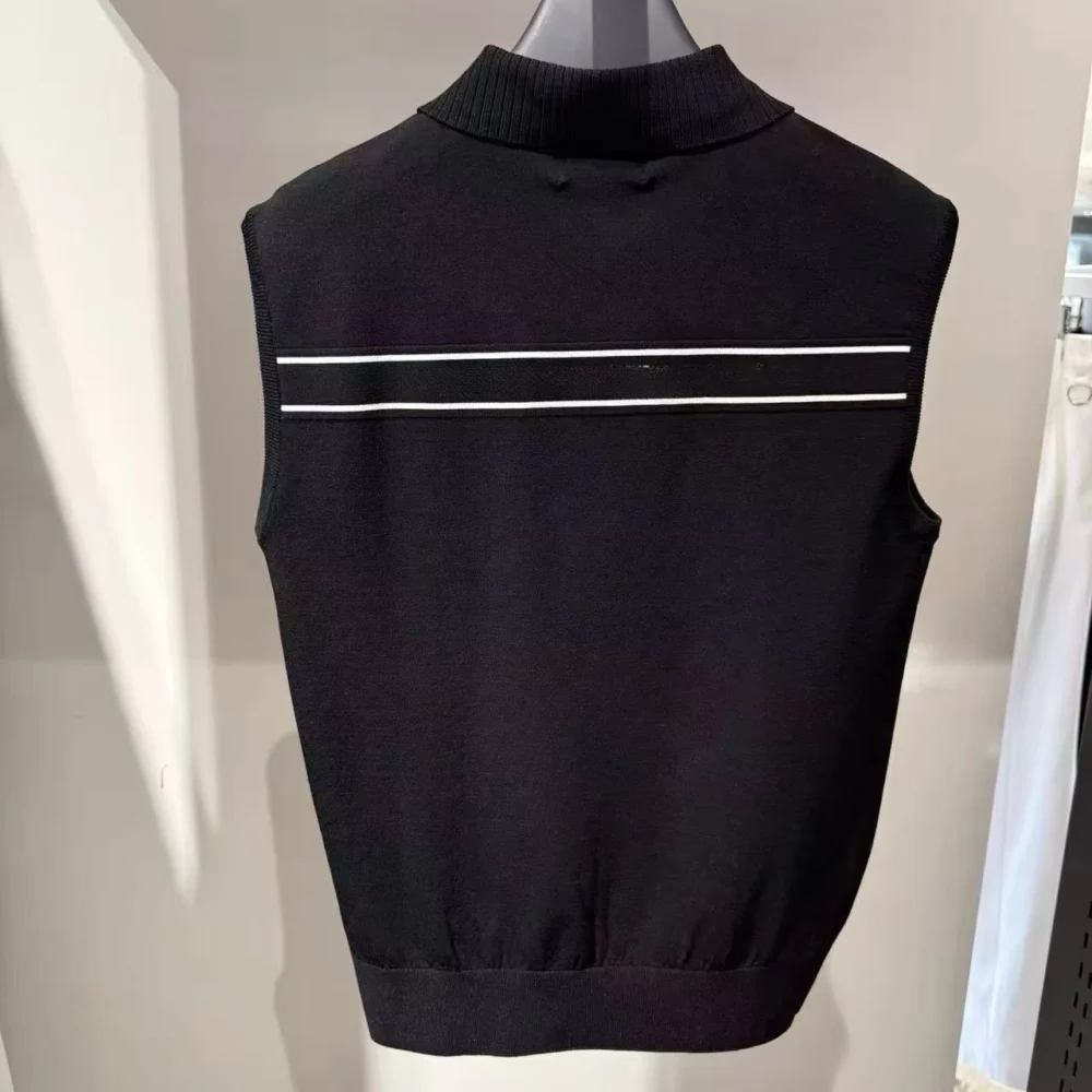Half-Button Knit Sleeveless Golf Polo