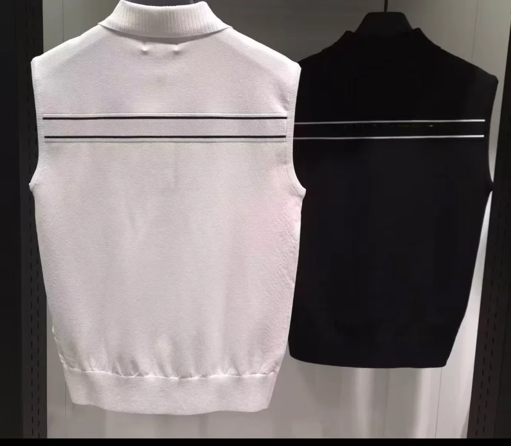 Half-Button Knit Sleeveless Golf Polo