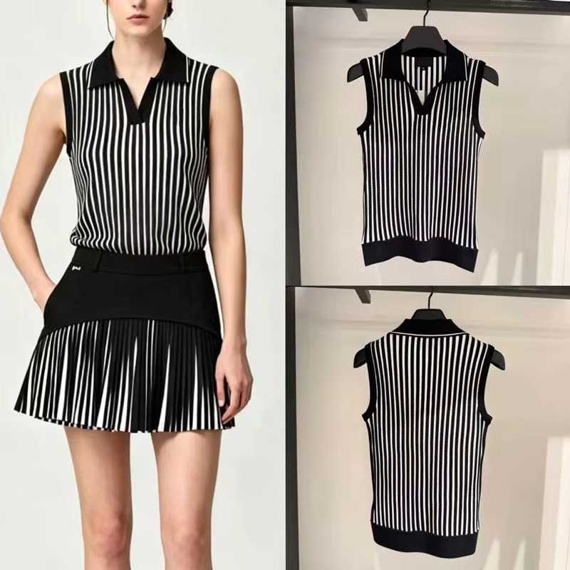 Breathable Slim-Fit Knit Sleeveless Golf Polo for Summer Play