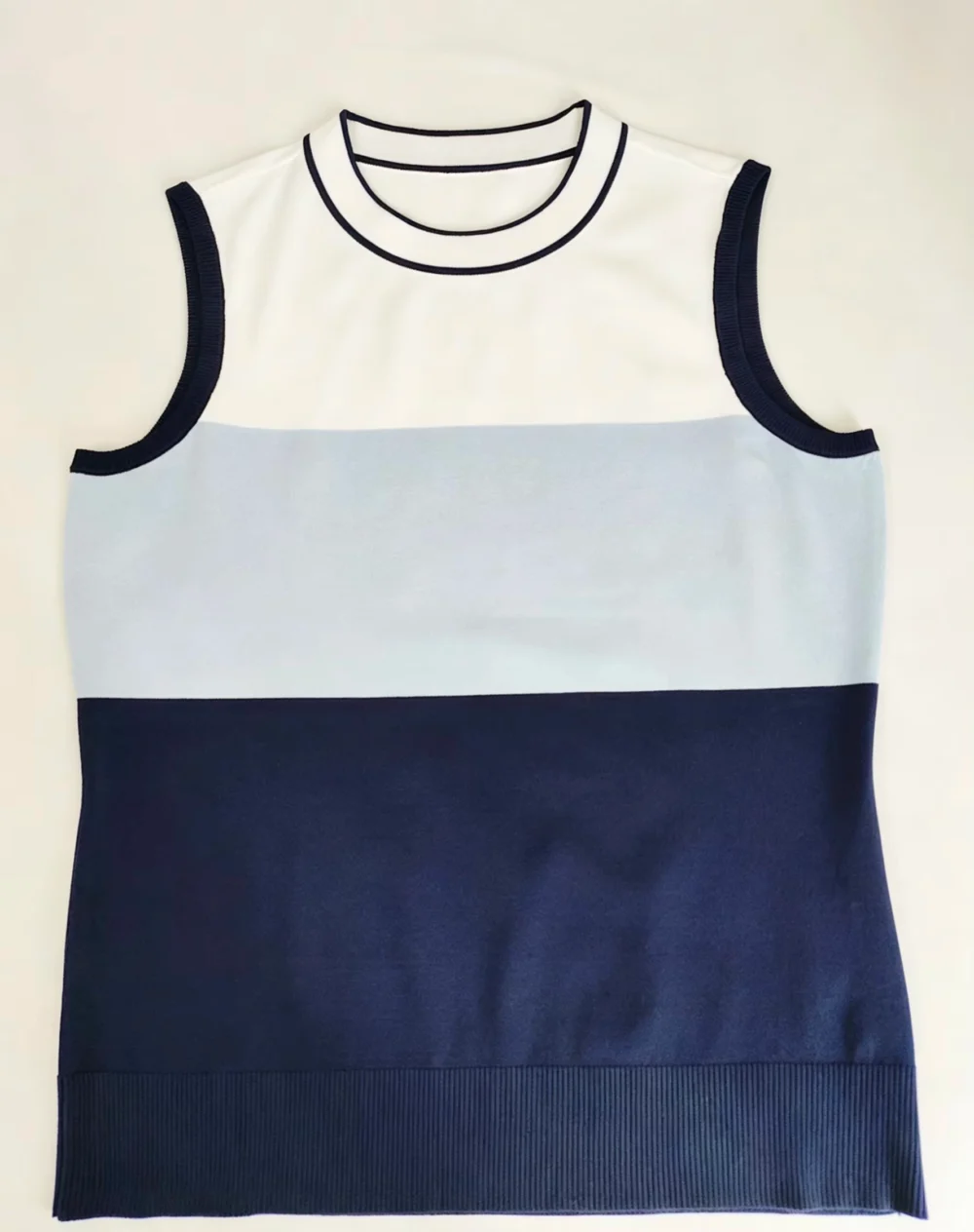 Breathable Color-Block Knit Sleeveless Golf Polo for Summer Play