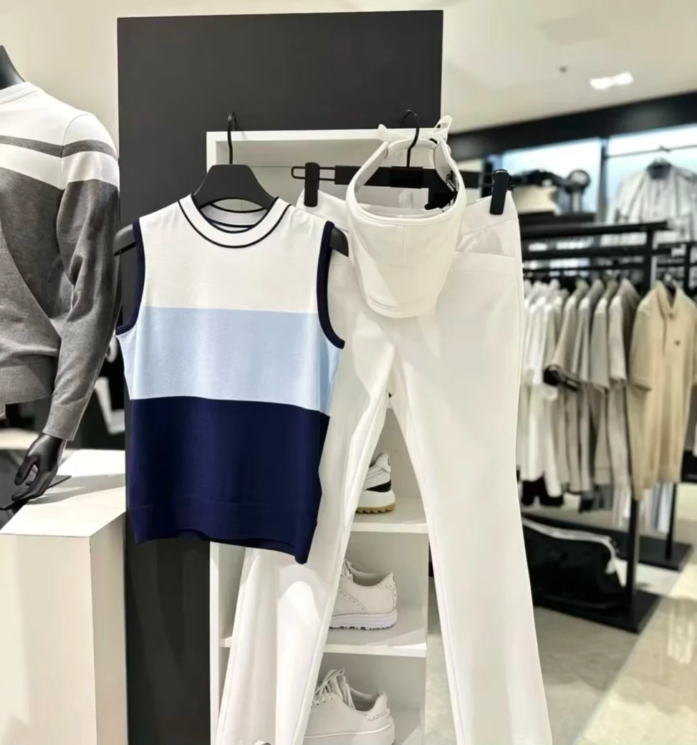 Breathable Color-Block Knit Sleeveless Golf Polo for Summer Play