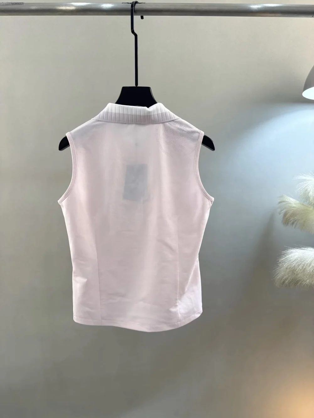 Cooling-Touch Quick-Dry High-Stretch Sleeveless Golf Polo with Notched Collar