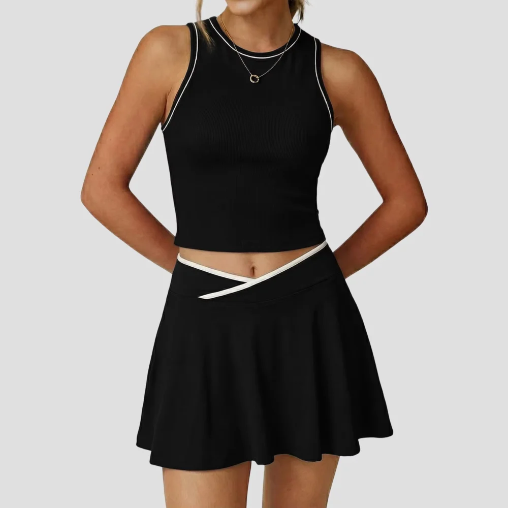 Quick-Dry Tank Top and Pocketed Golf Skort Set