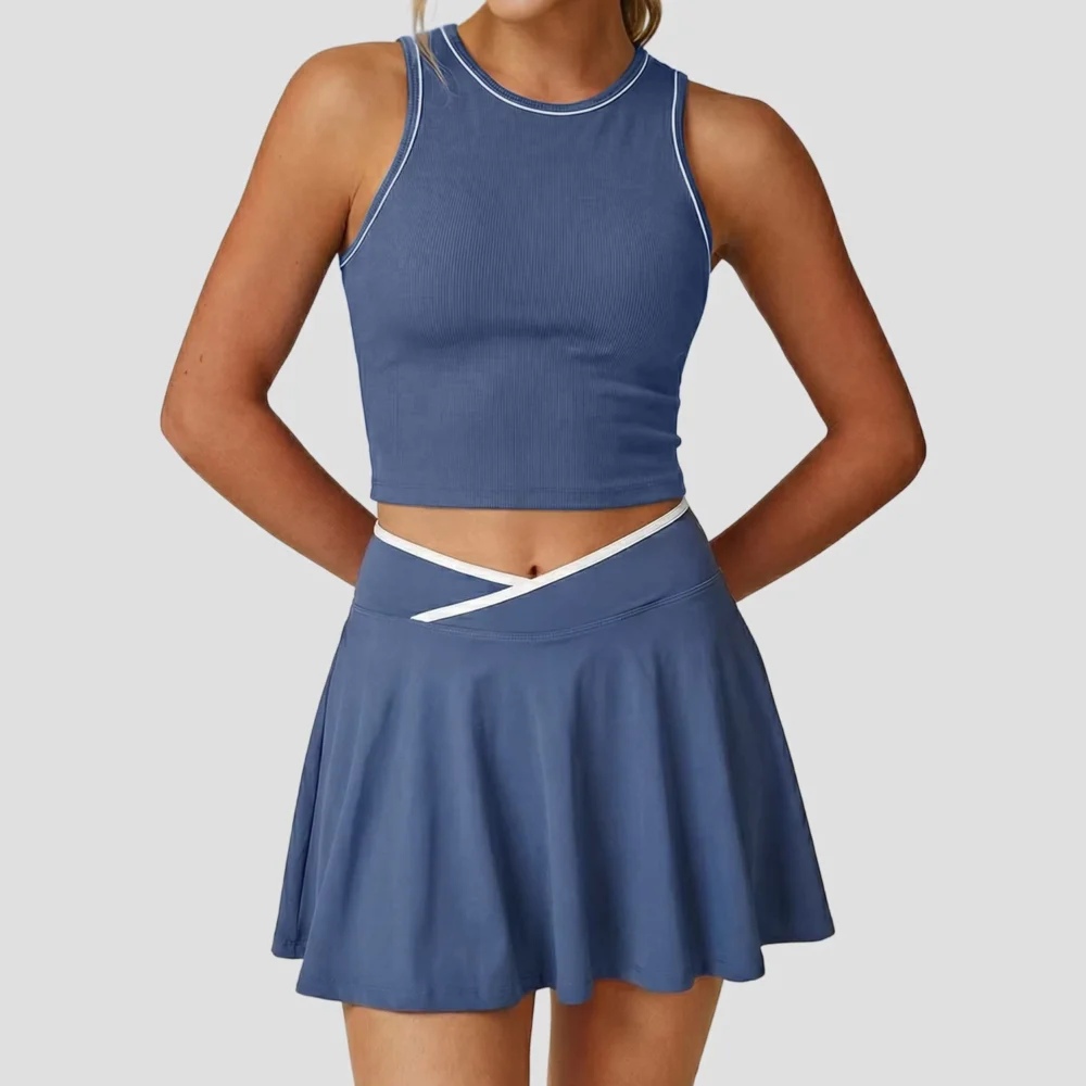 Quick-Dry Tank Top and Pocketed Golf Skort Set