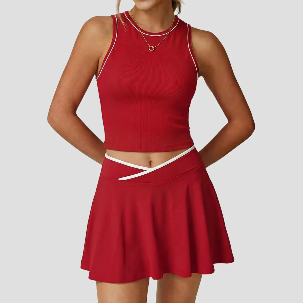 Quick-Dry Tank Top and Pocketed Golf Skort Set