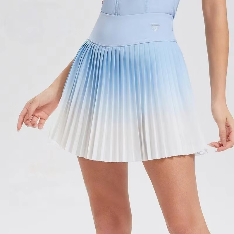 Breathable Built-In Bra Tank and High-Waisted Pleated Golf Skort Set