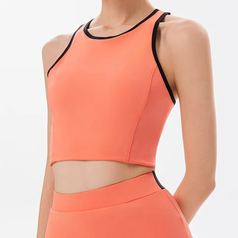 Contrast Racerback Crop Top and Split Golf Skort Set