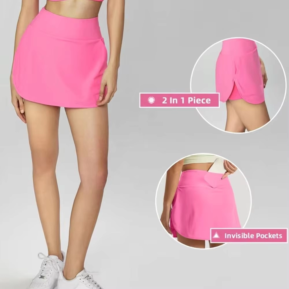 Quick-Dry High-Waisted Golf Skort with Phone Pocket