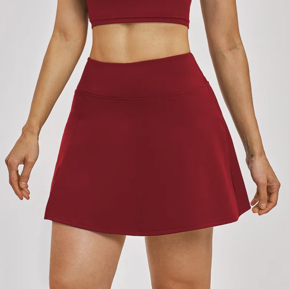 Super-Stretch High-Waisted Golf Skort with Pocket