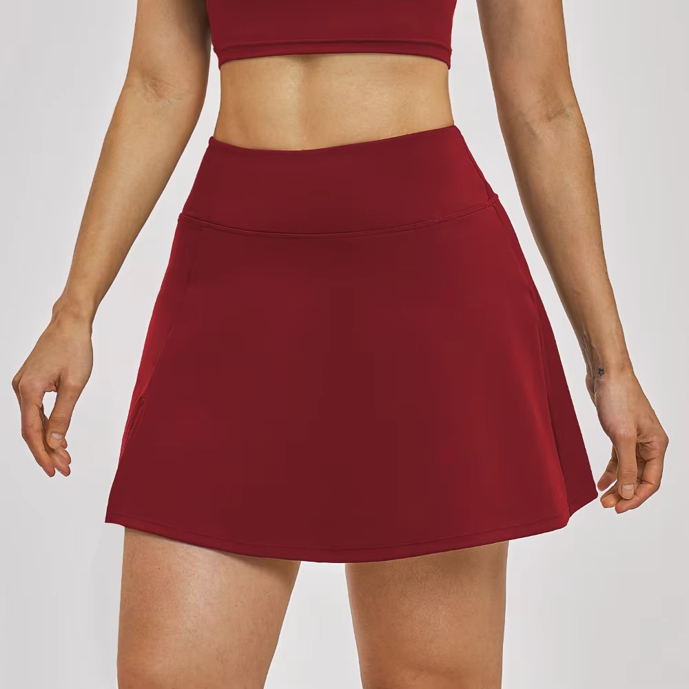 Super-Stretch High-Waisted Golf Skort with Pocket